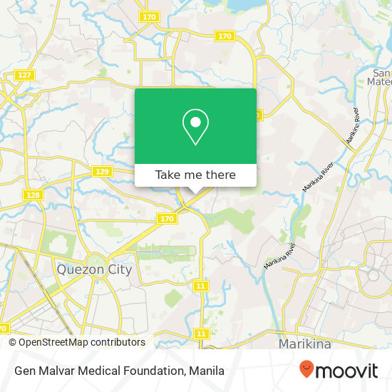Gen Malvar Medical Foundation map
