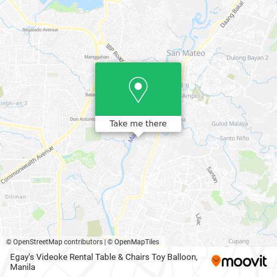 Egay's Videoke Rental Table & Chairs Toy Balloon map