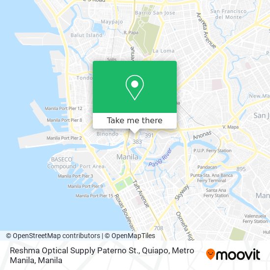 Reshma Optical Supply Paterno St., Quiapo, Metro Manila map