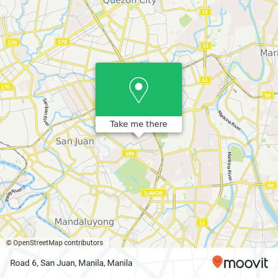 Road 6, San Juan, Manila map