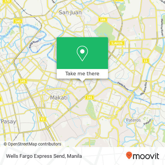Wells Fargo Express Send map