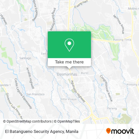El Batangueno Security Agency map