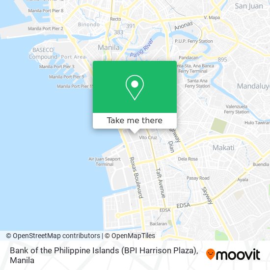 Bank of the Philippine Islands (BPI Harrison Plaza) map