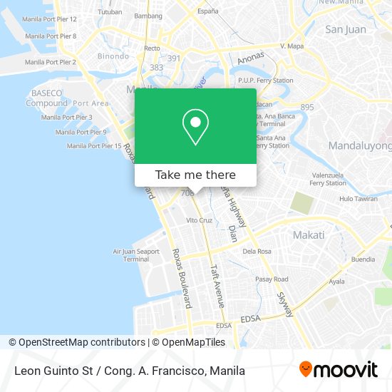 Leon Guinto St / Cong. A. Francisco map