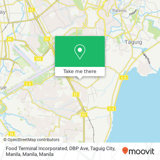 Food Terminal Incorporated, DBP Ave, Taguig City, Manila, Manila map