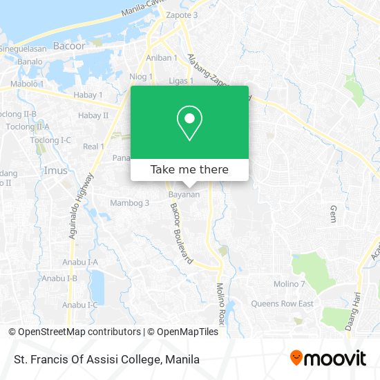 St. Francis Of Assisi College map