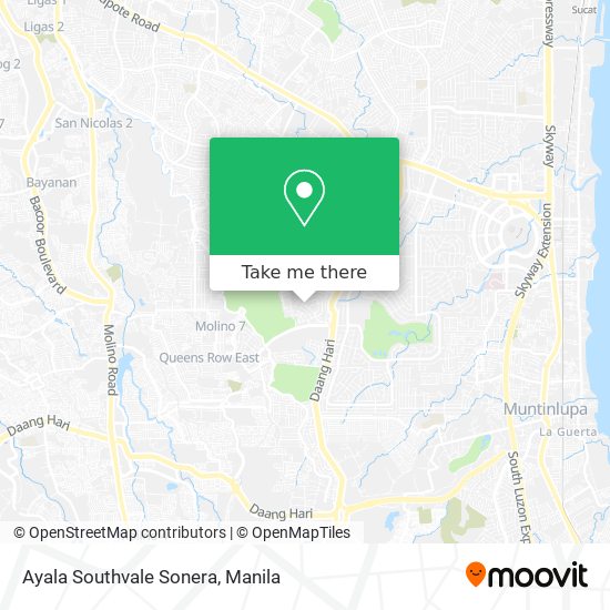 Ayala Southvale Sonera map