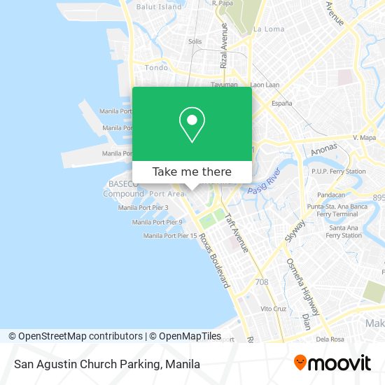San Agustin Church Parking map