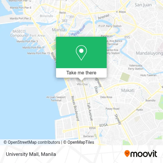 University Mall map