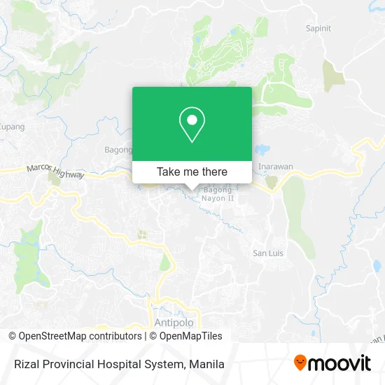Rizal Provincial Hospital System map