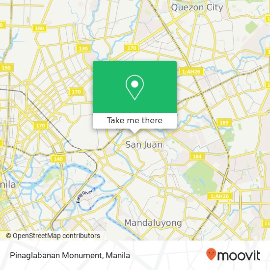 Pinaglabanan Monument map