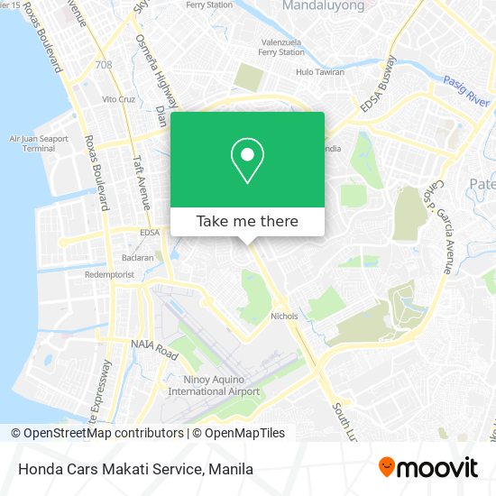 Honda Cars Makati Service map