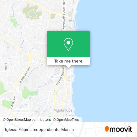 How to get to Iglesia Filipina Independiente in Muntinlupa by Bus or Train?