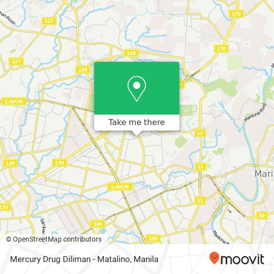 Mercury Drug Diliman - Matalino map