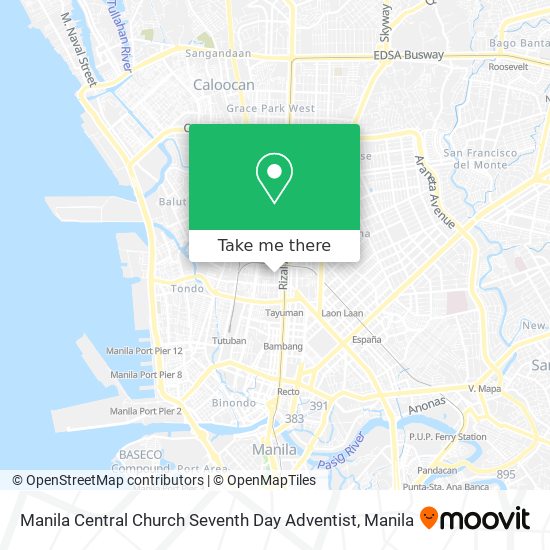 Manila Central Church Seventh Day Adventist map