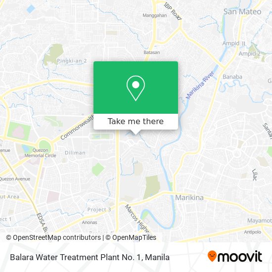 Balara Water Treatment Plant No. 1 map