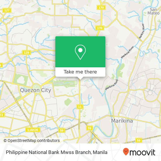 Philippine National Bank Mwss Branch map