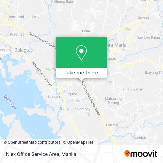 Nlex Office Service Area map