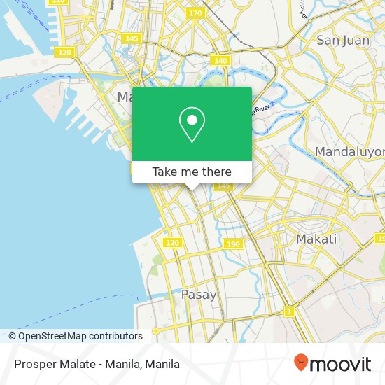 Prosper Malate - Manila map