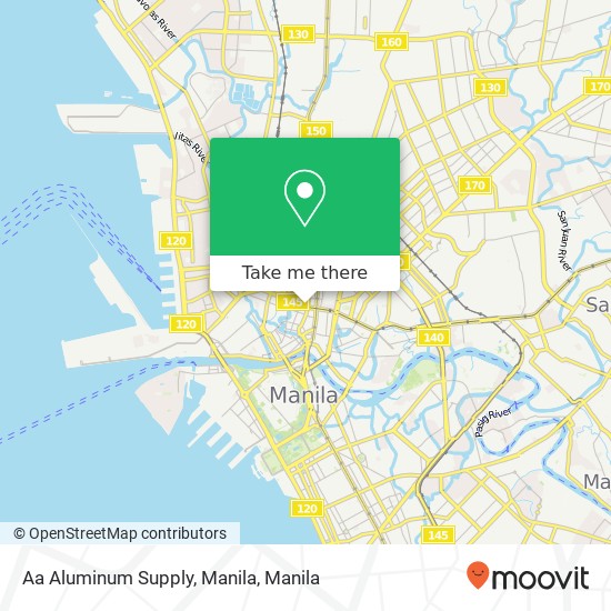 Aa Aluminum Supply, Manila map