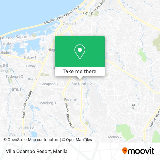Villa Ocampo Resort map