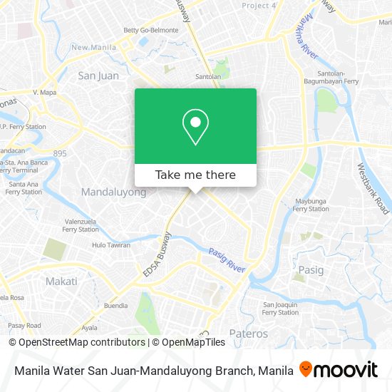 Manila Water San Juan-Mandaluyong Branch map