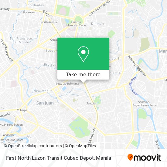 First North Luzon Transit Cubao Depot map