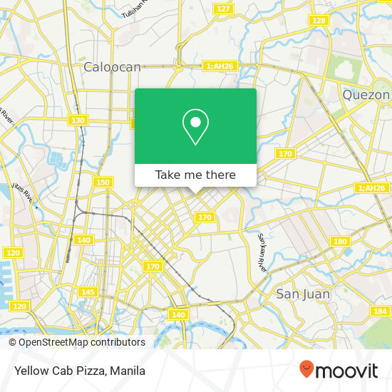 Yellow Cab Pizza map