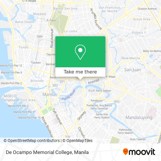 De Ocampo Memorial College map