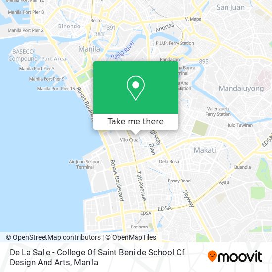 De La Salle - College Of Saint Benilde School Of Design And Arts map