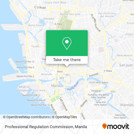 Professional Regulation Commission map