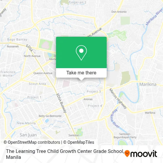 The Learning Tree Child Growth Center Grade School map