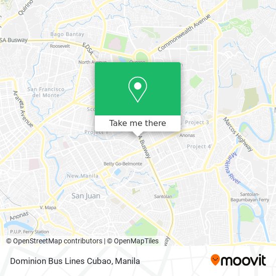 Dominion Bus Lines Cubao map