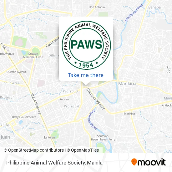 Philippine Animal Welfare Society map