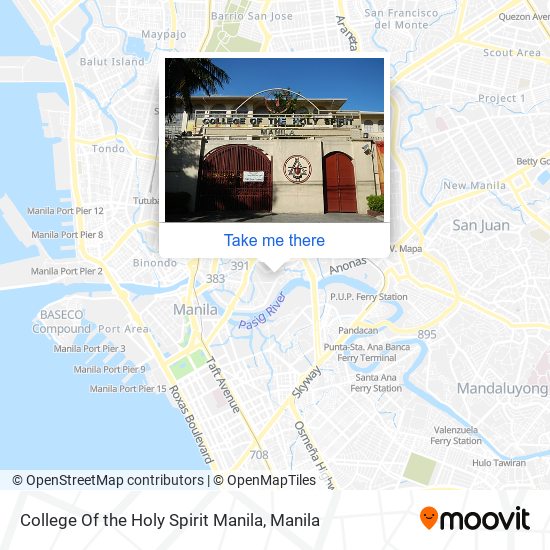 College Of the Holy Spirit Manila map