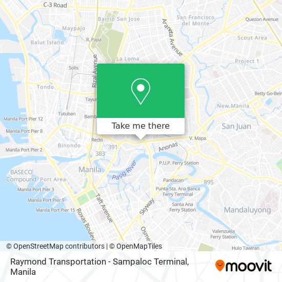 Raymond Transportation - Sampaloc Terminal map