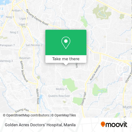 Golden Acres Doctors' Hospital map