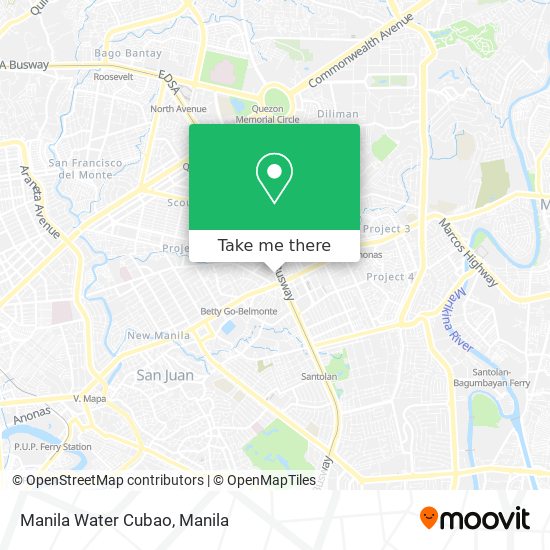 Manila Water Cubao map