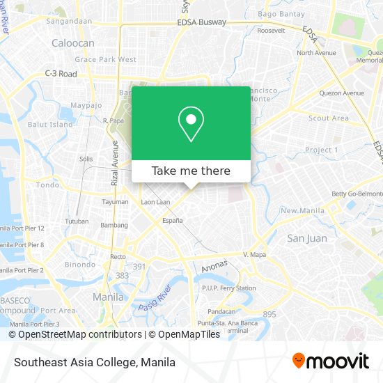 Southeast Asia College map