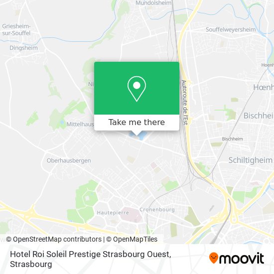 Hotel Roi Soleil Prestige Strasbourg Ouest map