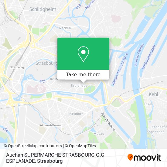 Auchan SUPERMARCHE STRASBOURG G.G ESPLANADE map