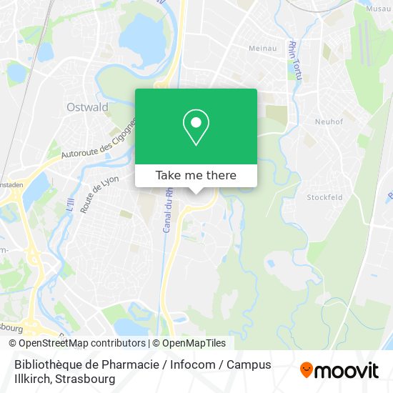 Mapa Bibliothèque de Pharmacie / Infocom / Campus Illkirch