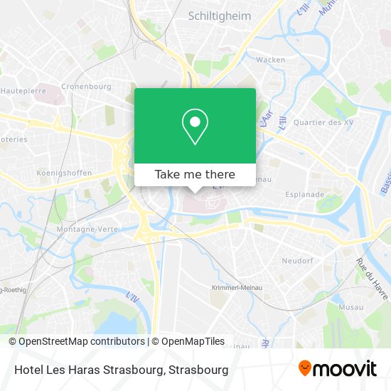 Mapa Hotel Les Haras Strasbourg