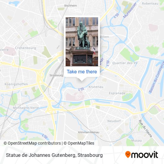 Statue de Johannes Gutenberg map