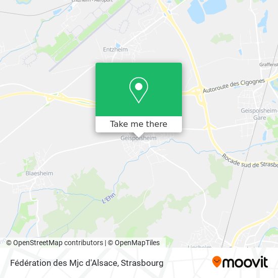 Fédération des Mjc d'Alsace map