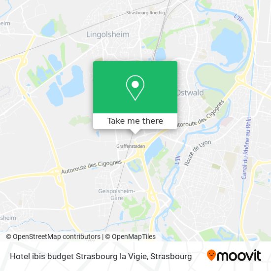 Mapa Hotel ibis budget Strasbourg la Vigie