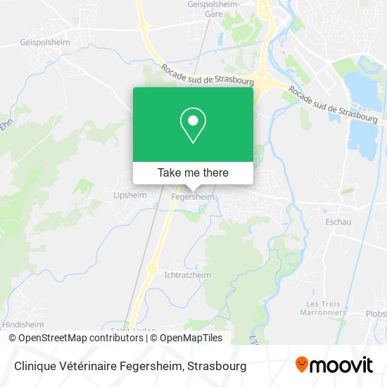 Mapa Clinique Vétérinaire Fegersheim