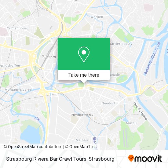 Mapa Strasbourg Riviera Bar Crawl Tours