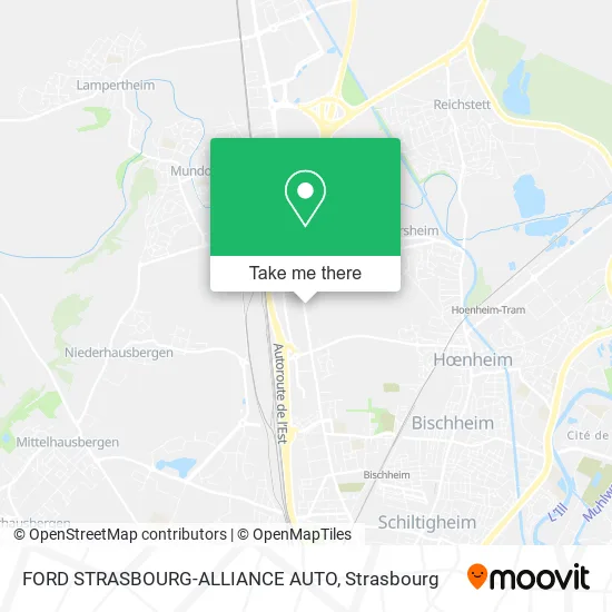 FORD STRASBOURG-ALLIANCE AUTO map
