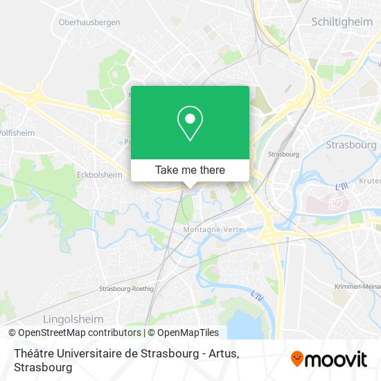 Mapa Théâtre Universitaire de Strasbourg - Artus